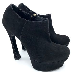 YSL Palais 105 Black Suede Booties